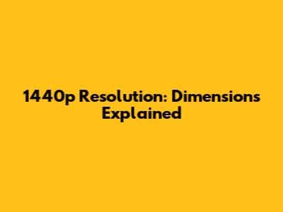 1440p Resolution: Dimensions Explained