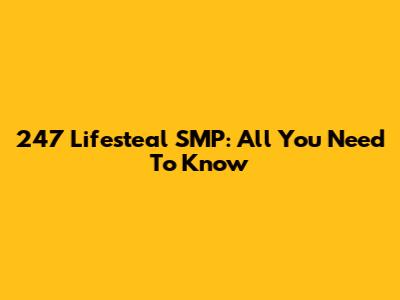 247 Lifesteal SMP: All You Need To Know