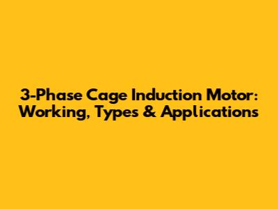 3-Phase Cage Induction Motor: Working, Types & Applications