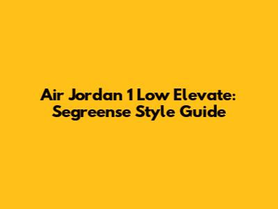Air Jordan 1 Low Elevate: Segreense Style Guide