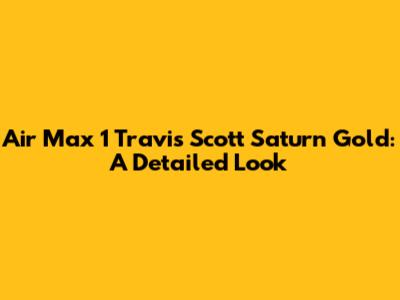 Air Max 1 Travis Scott Saturn Gold: A Detailed Look