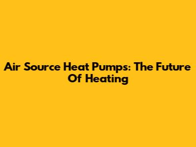 Air Source Heat Pumps: The Future Of Heating