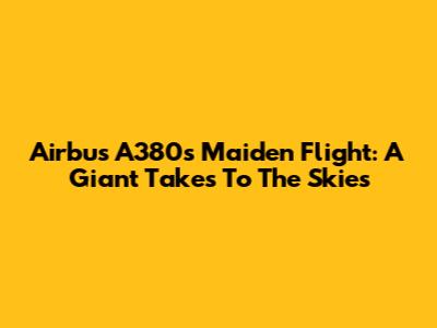 Airbus A380's Maiden Flight: A Giant Takes To The Skies