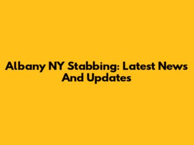 Albany NY Stabbing: Latest News And Updates