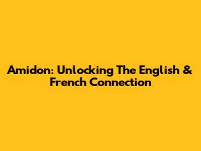 Amidon: Unlocking The English & French Connection