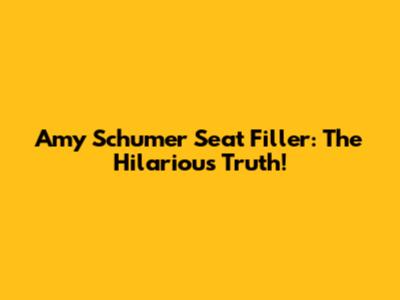 Amy Schumer Seat Filler: The Hilarious Truth!