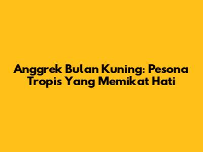 Anggrek Bulan Kuning: Pesona Tropis Yang Memikat Hati