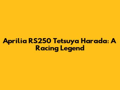Aprilia RS250 Tetsuya Harada: A Racing Legend