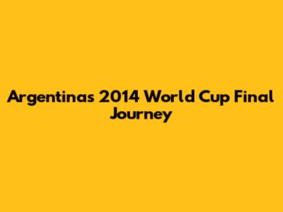 Argentina's 2014 World Cup Final Journey