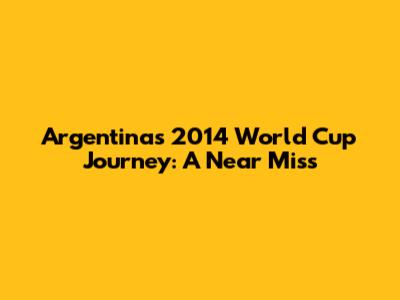 Argentina's 2014 World Cup Journey: A Near Miss