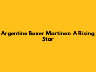 Argentine Boxer Martinez: A Rising Star