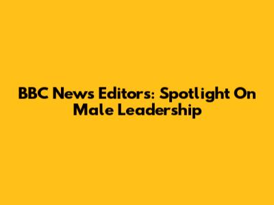 BBC News Editors: Spotlight On Male Leadership