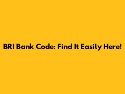 BRI Bank Code: Find It Easily Here!
