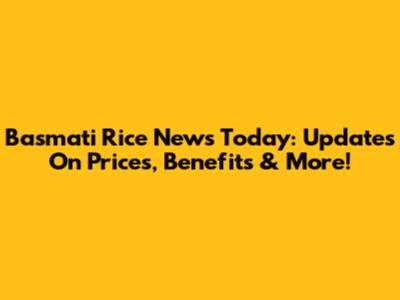 Basmati Rice News Today: Updates On Prices, Benefits & More!
