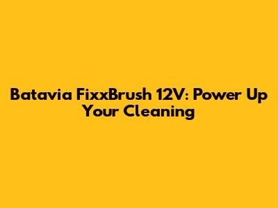 Batavia FixxBrush 12V: Power Up Your Cleaning