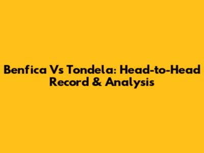 Benfica Vs Tondela: Head-to-Head Record & Analysis
