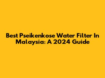 Best Pseikenkose Water Filter In Malaysia: A 2024 Guide