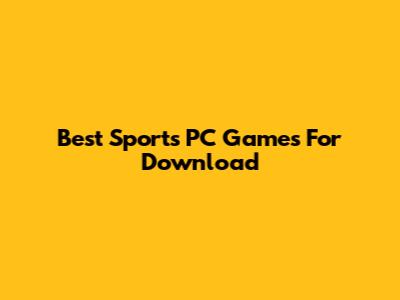 Best Sports PC Games For Download