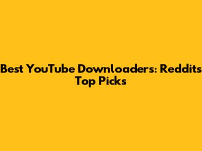 Best YouTube Downloaders: Reddit's Top Picks