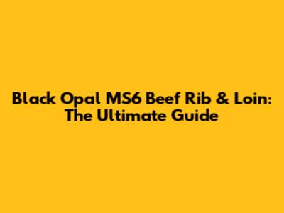Black Opal MS6 Beef Rib & Loin: The Ultimate Guide