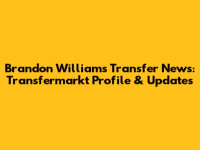 Brandon Williams Transfer News: Transfermarkt Profile & Updates