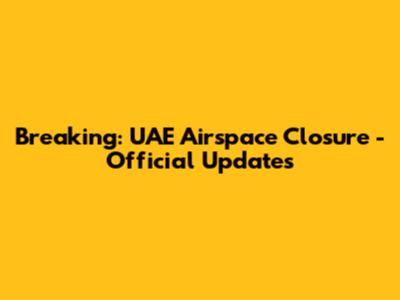 Breaking: UAE Airspace Closure - Official Updates