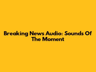 Breaking News Audio: Sounds Of The Moment
