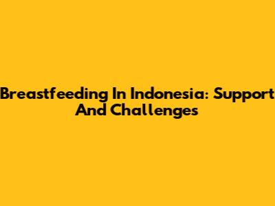 Breastfeeding In Indonesia: Support And Challenges