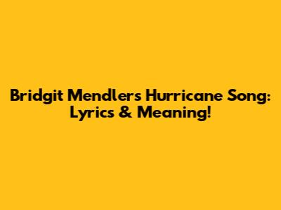 Bridgit Mendler's Hurricane Song: Lyrics & Meaning!