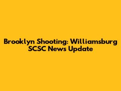 Brooklyn Shooting: Williamsburg SCSC News Update