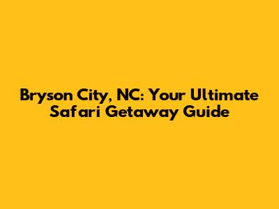 Bryson City, NC: Your Ultimate Safari Getaway Guide