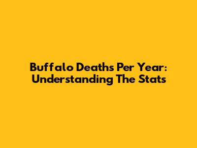 Buffalo Deaths Per Year: Understanding The Stats