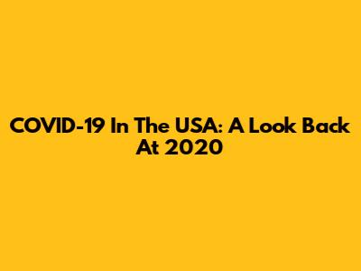 COVID-19 In The USA: A Look Back At 2020