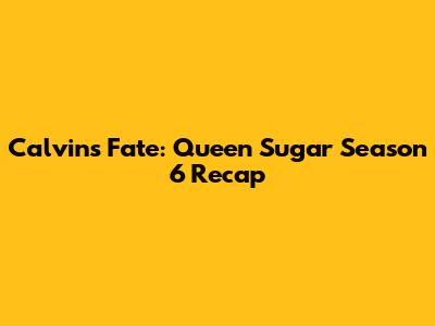 Calvin's Fate: Queen Sugar Season 6 Recap