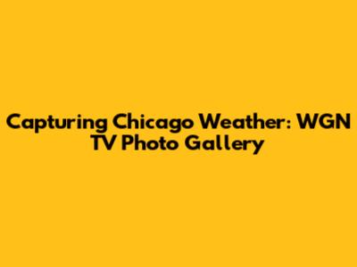 Capturing Chicago Weather: WGN TV Photo Gallery