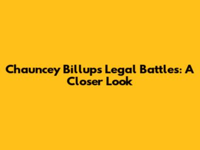 Chauncey Billups' Legal Battles: A Closer Look
