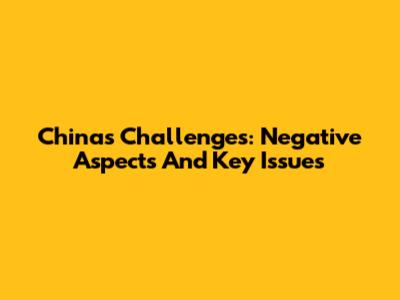 China's Challenges: Negative Aspects And Key Issues