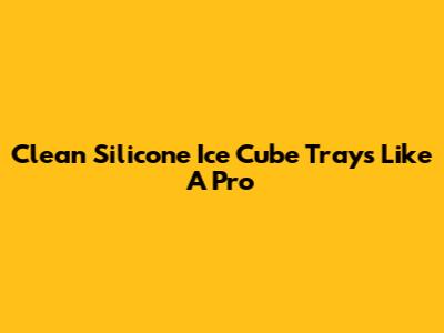 Clean Silicone Ice Cube Trays Like A Pro