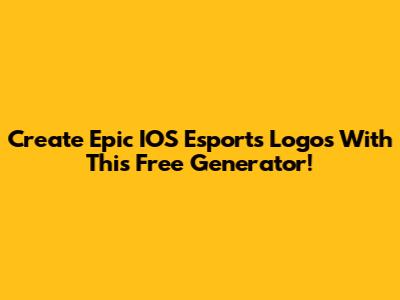 Create Epic IOS Esports Logos With This Free Generator!
