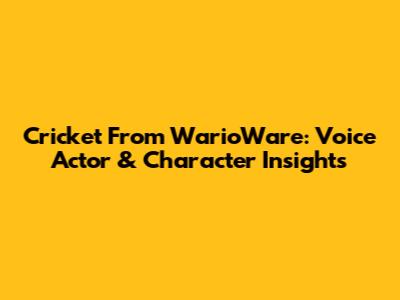Cricket From WarioWare: Voice Actor & Character Insights