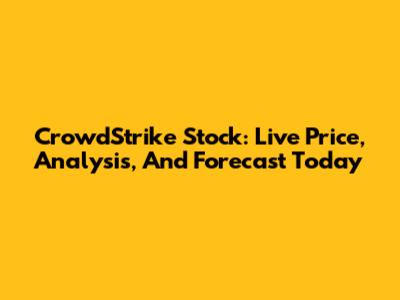 CrowdStrike Stock: Live Price, Analysis, And Forecast Today