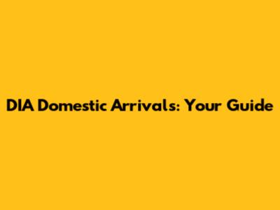 DIA Domestic Arrivals: Your Guide