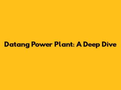 Datang Power Plant: A Deep Dive