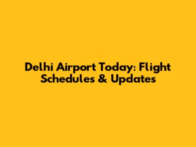 Delhi Airport Today: Flight Schedules & Updates