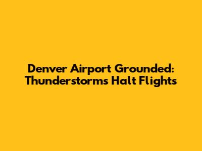 Denver Airport Grounded: Thunderstorms Halt Flights