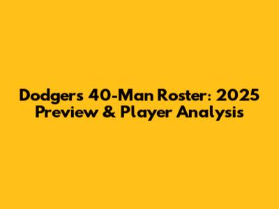 Dodgers 40-Man Roster: 2025 Preview & Player Analysis