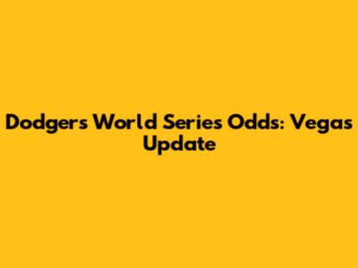 Dodgers World Series Odds: Vegas Update