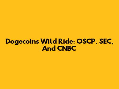 Dogecoin's Wild Ride: OSCP, SEC, And CNBC