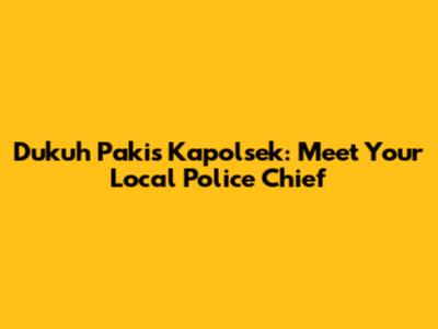 Dukuh Pakis Kapolsek: Meet Your Local Police Chief