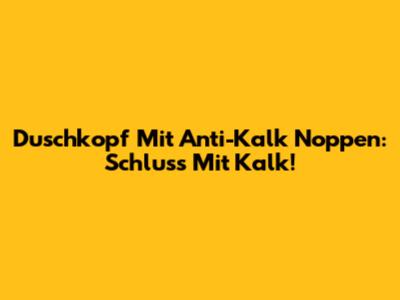 Duschkopf Mit Anti-Kalk Noppen: Schluss Mit Kalk!